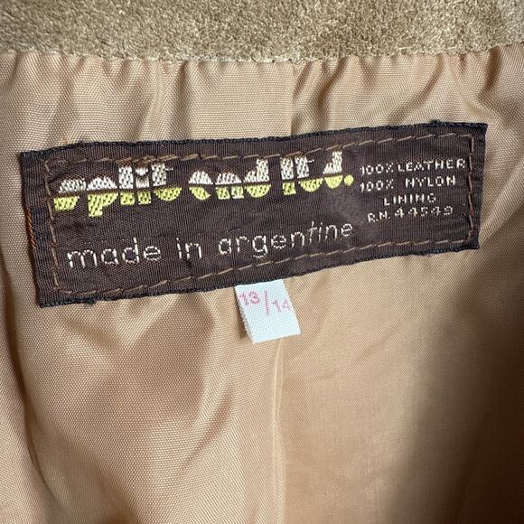 Vintage 1970s Split End Ltd Leather Jacket Women’s Medium Wool Trim Belted FLAWS - Picture 7 of 12